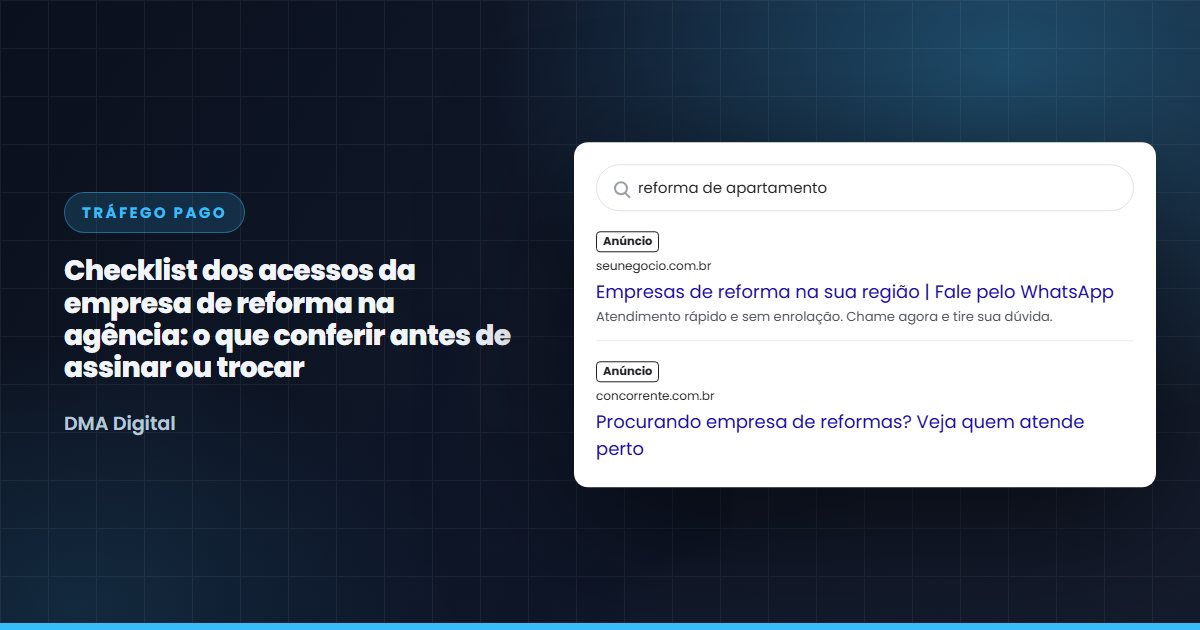 Busca do Google com anúncios de empresas de reforma