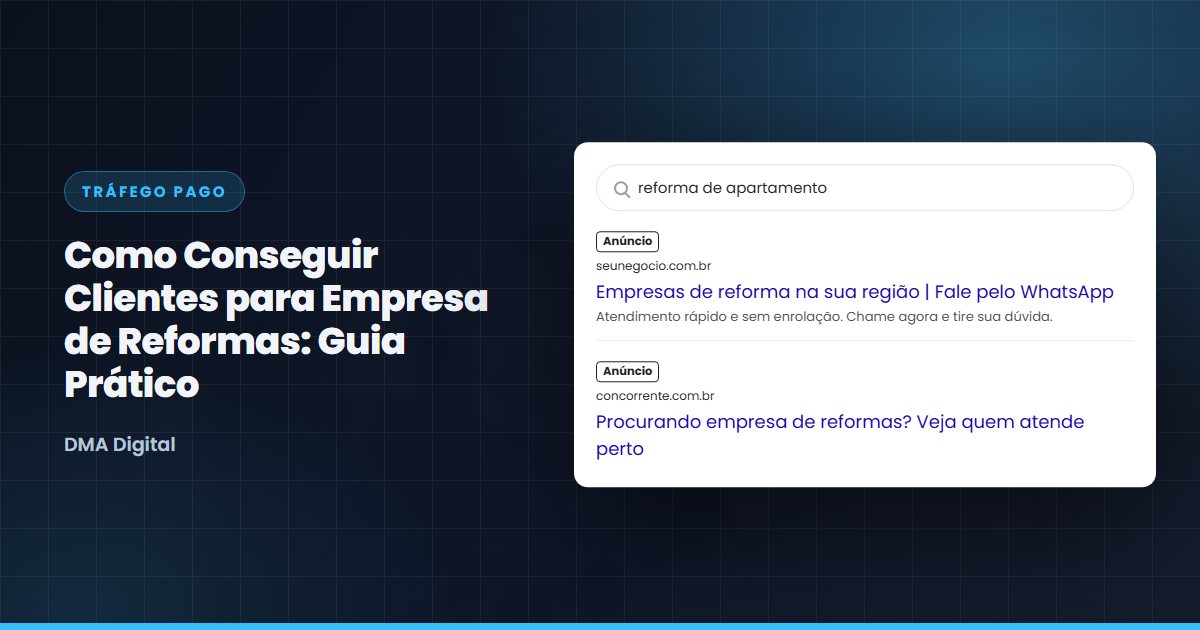 Busca do Google com anúncios de empresas de reforma