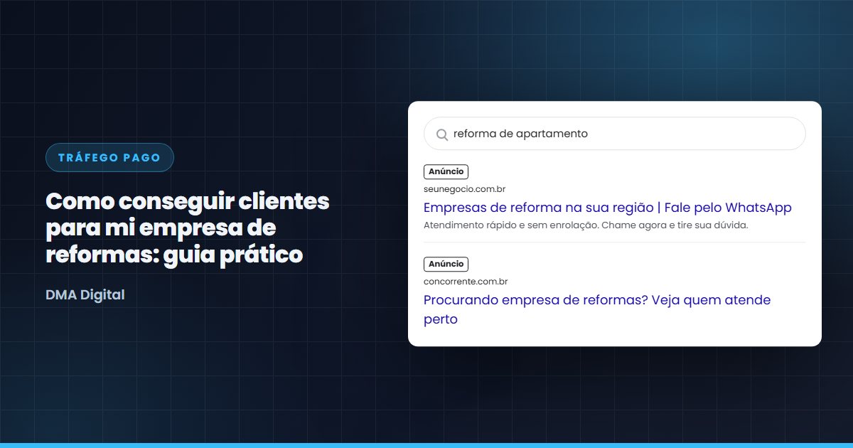 Busca do Google com anúncios de empresas de reforma